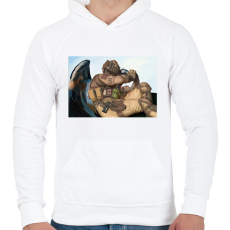 PRINTFASHION CoD König - Férfi kapucnis pulóver - Fehér