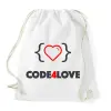 PRINTFASHION CODE4LOVE - Sportzsák, Tornazsák - Fehér