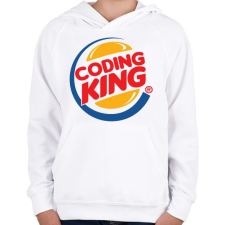 PRINTFASHION Coding King - Gyerek kapucnis pulóver - Fehér gyerek pulóver, kardigán