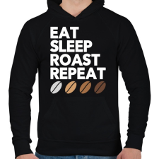 PRINTFASHION Coffe addict - Férfi kapucnis pulóver - Fekete férfi pulóver, kardigán