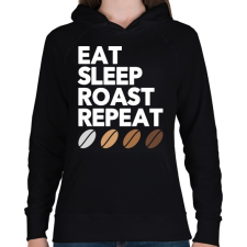 PRINTFASHION Coffe addict - Női kapucnis pulóver - Fekete női pulóver, kardigán