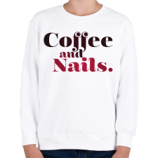 PRINTFASHION Coffee and nails. - Gyerek pulóver - Fehér gyerek pulóver, kardigán