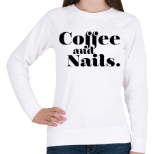 PRINTFASHION Coffee and Nails - Kávé és körmök - Női pulóver - Fehér női pulóver, kardigán