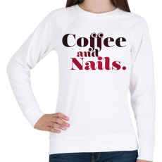 PRINTFASHION Coffee and nails. - Női pulóver - Fehér