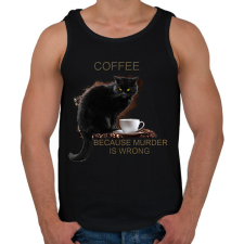 PRINTFASHION Coffee because murder is wrong - Férfi atléta - Fekete atléta, trikó