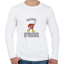 PRINTFASHION Coffee - because murder is wrong - Férfi hosszú ujjú póló - Fehér férfi póló