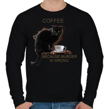 PRINTFASHION Coffee because murder is wrong - Férfi pulóver - Fekete férfi pulóver, kardigán
