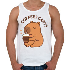 PRINTFASHION Coffee? Capy? - Férfi atléta - Fehér