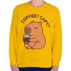 PRINTFASHION Coffee? Capy? - Gyerek pulóver - Sárga