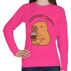 PRINTFASHION Coffee? Capy? - Női pulóver - Fukszia