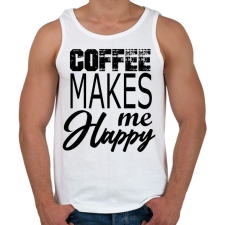 PRINTFASHION coffee - Férfi atléta - Fehér atléta, trikó