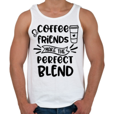 PRINTFASHION Coffee Friends - Férfi atléta - Fehér atléta, trikó