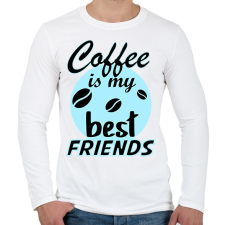 PRINTFASHION coffee friends - Férfi hosszú ujjú póló - Fehér férfi póló