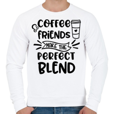 PRINTFASHION Coffee Friends - Férfi pulóver - Fehér