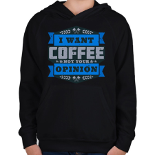 PRINTFASHION Coffee - Gyerek kapucnis pulóver - Fekete gyerek pulóver, kardigán