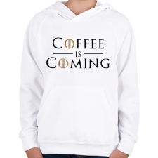 PRINTFASHION Coffee is Coming - Gyerek kapucnis pulóver - Fehér gyerek pulóver, kardigán