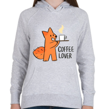 PRINTFASHION Coffee Lover - Női kapucnis pulóver - Sport szürke női pulóver, kardigán
