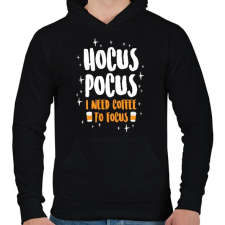 PRINTFASHION Coffee need to focus! - Férfi kapucnis pulóver - Fekete férfi pulóver, kardigán