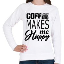 PRINTFASHION coffee - Női pulóver - Fehér női pulóver, kardigán