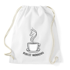 PRINTFASHION Coffee - perfect morning - Sportzsák, Tornazsák - Fehér tornazsák
