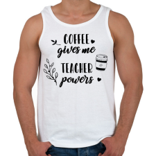 PRINTFASHION Coffee- Teacher - Férfi atléta - Fehér atléta, trikó