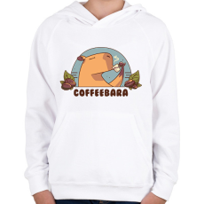 PRINTFASHION Coffeebara - Gyerek kapucnis pulóver - Fehér