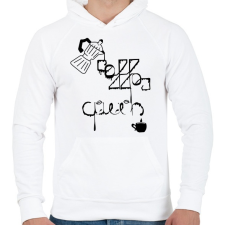 PRINTFASHION CoffeeQueenBlack - Férfi kapucnis pulóver - Fehér férfi pulóver, kardigán