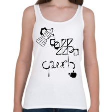 PRINTFASHION CoffeeQueenBlack - Női atléta - Fehér női trikó