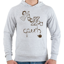 PRINTFASHION CoffeeQueenBrown - Férfi kapucnis pulóver - Sport szürke férfi pulóver, kardigán