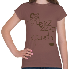 PRINTFASHION CoffeeQueenBrown - Női póló - Mogyoróbarna női póló