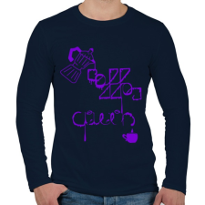 PRINTFASHION CoffeeQueenPurple - Férfi hosszú ujjú póló - Sötétkék férfi póló