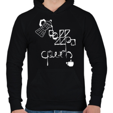 PRINTFASHION CoffeeQueenWhite - Férfi kapucnis pulóver - Fekete férfi pulóver, kardigán