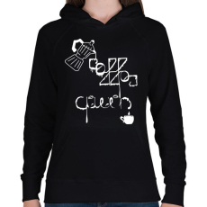 PRINTFASHION CoffeeQueenWhite - Női kapucnis pulóver - Fekete