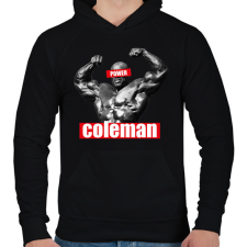 PRINTFASHION Coleman power - Férfi kapucnis pulóver - Fekete férfi pulóver, kardigán