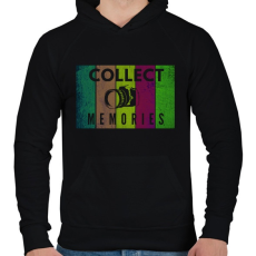 PRINTFASHION COLLECT MEMORIES - Férfi kapucnis pulóver - Fekete