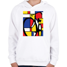 PRINTFASHION Colorful Bike - Gyerek kapucnis pulóver - Fehér gyerek pulóver, kardigán