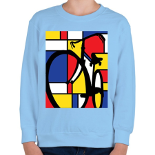 PRINTFASHION Colorful Bike - Gyerek pulóver - Világoskék gyerek pulóver, kardigán