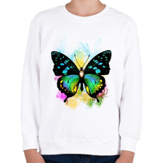PRINTFASHION colorful butterfly - Gyerek pulóver - Fehér