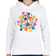 PRINTFASHION Colorful leaves - Női kapucnis pulóver - Fehér