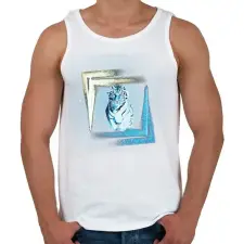 PRINTFASHION colorfulltiger - Férfi atléta - Fehér atléta, trikó