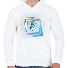 PRINTFASHION colorfulltiger - Férfi kapucnis pulóver - Fehér férfi pulóver, kardigán
