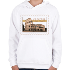 PRINTFASHION Colosseum - Gyerek kapucnis pulóver - Fehér