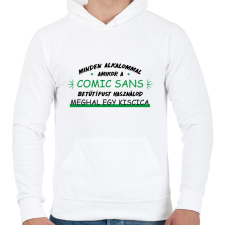 PRINTFASHION Comic Sans - Férfi kapucnis pulóver - Fehér férfi pulóver, kardigán