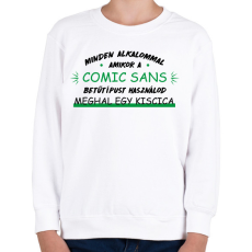 PRINTFASHION Comic Sans - Gyerek pulóver - Fehér
