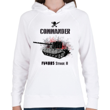 PRINTFASHION commander fv4005 - Női kapucnis pulóver - Fehér női pulóver, kardigán