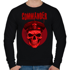 PRINTFASHION commander skull - Férfi pulóver - Fekete