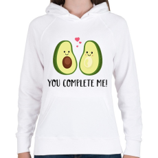 PRINTFASHION Complete me! - Női kapucnis pulóver - Fehér