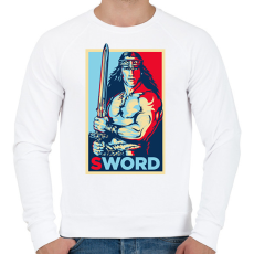 PRINTFASHION Conan Sword - Férfi pulóver - Fehér