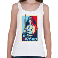 PRINTFASHION Conan Sword - Női atléta - Fehér női trikó