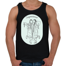 PRINTFASHION Congratulations! - Vonalas diplomás minta - Férfi atléta - Fekete